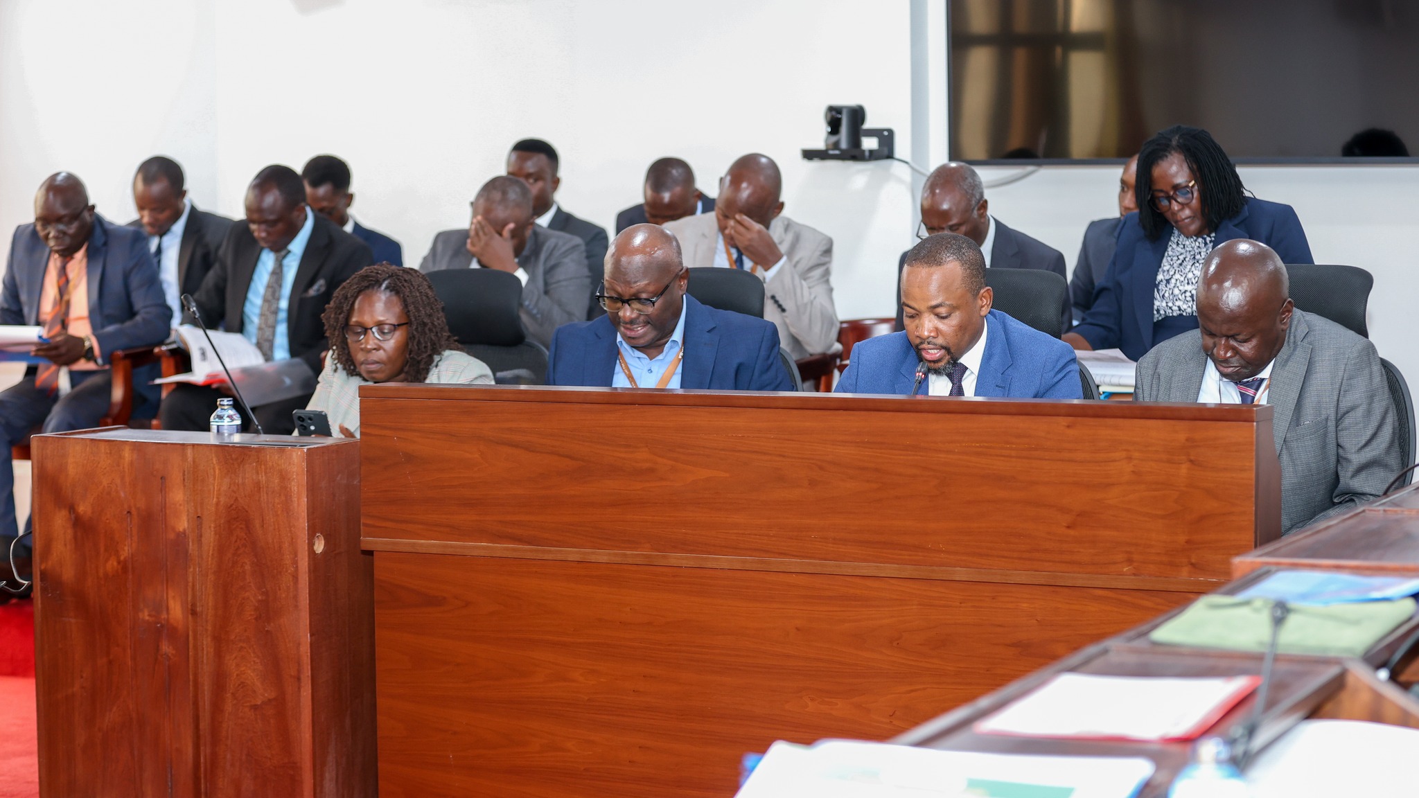 Lands Principal Secretary Generali Nixon Korir and other senior Government officials appeared before the National Assembly’s Departmental Committee on Lands