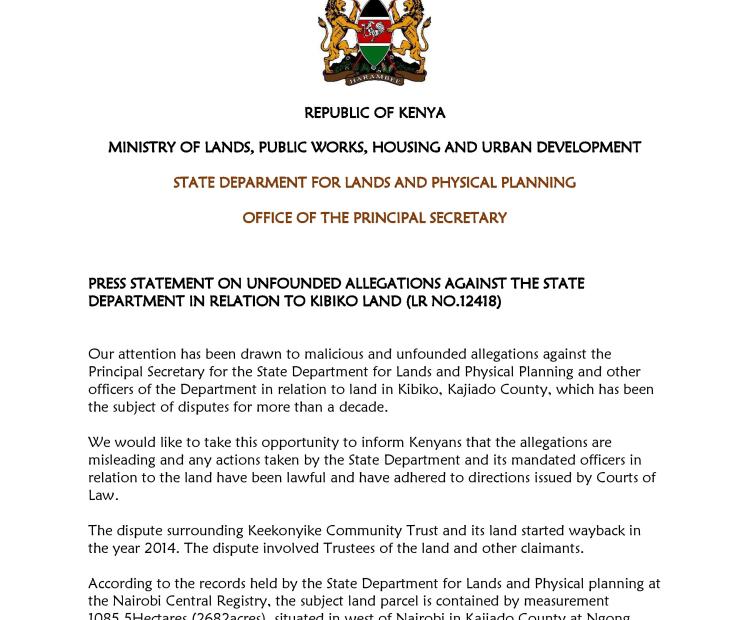 Press Statement Page 1