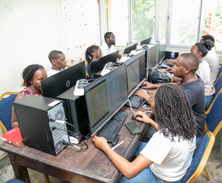 Officials from the State Department for Lands and Physical Planning carrying out the digitisation exercise in Mombasa Lands office.